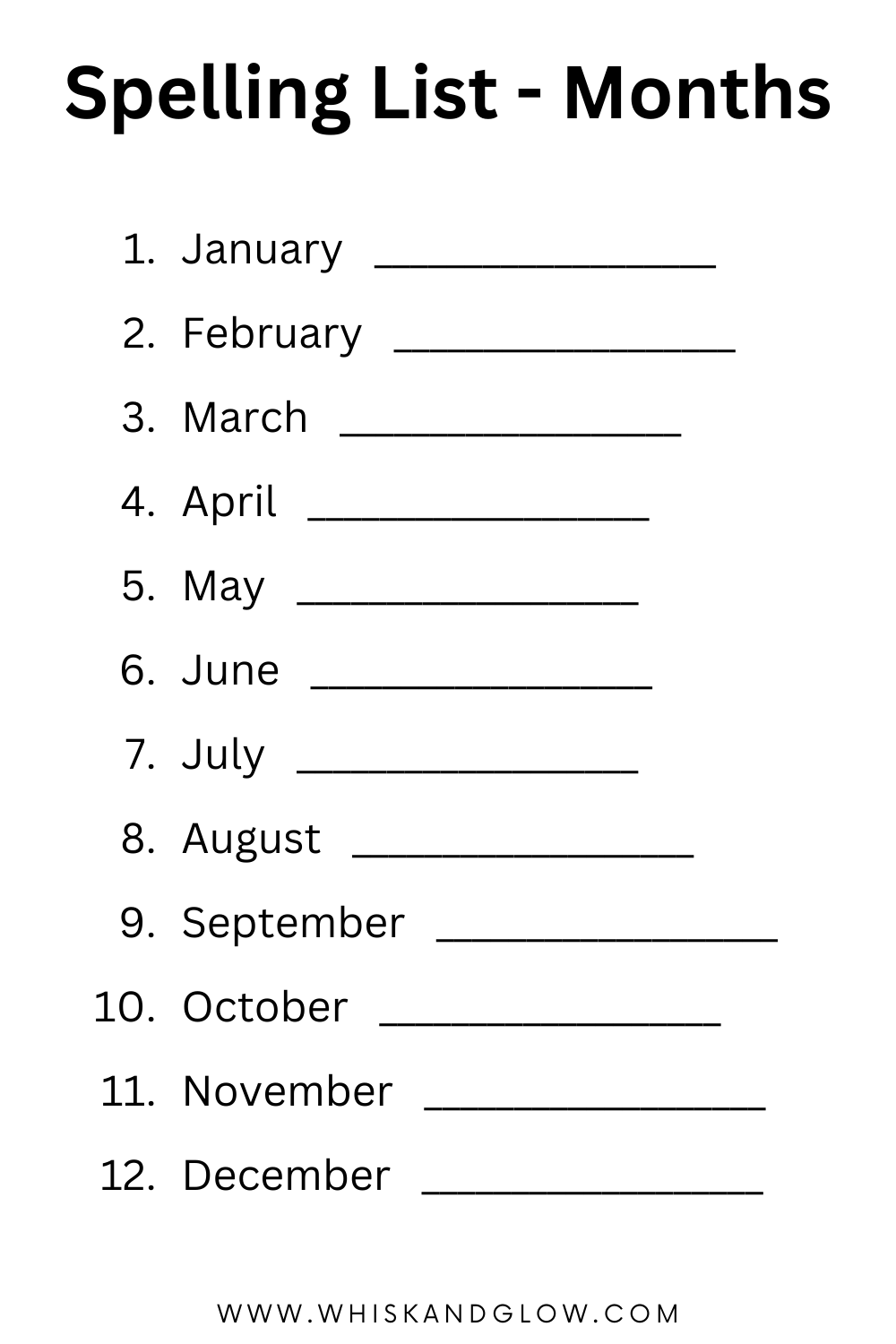 months-spelling-list